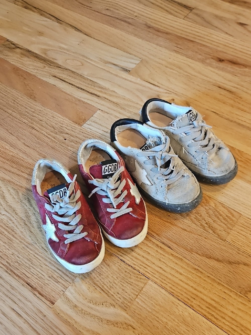 Golden Goose Style Kids Star Sneakers - Red and Grey